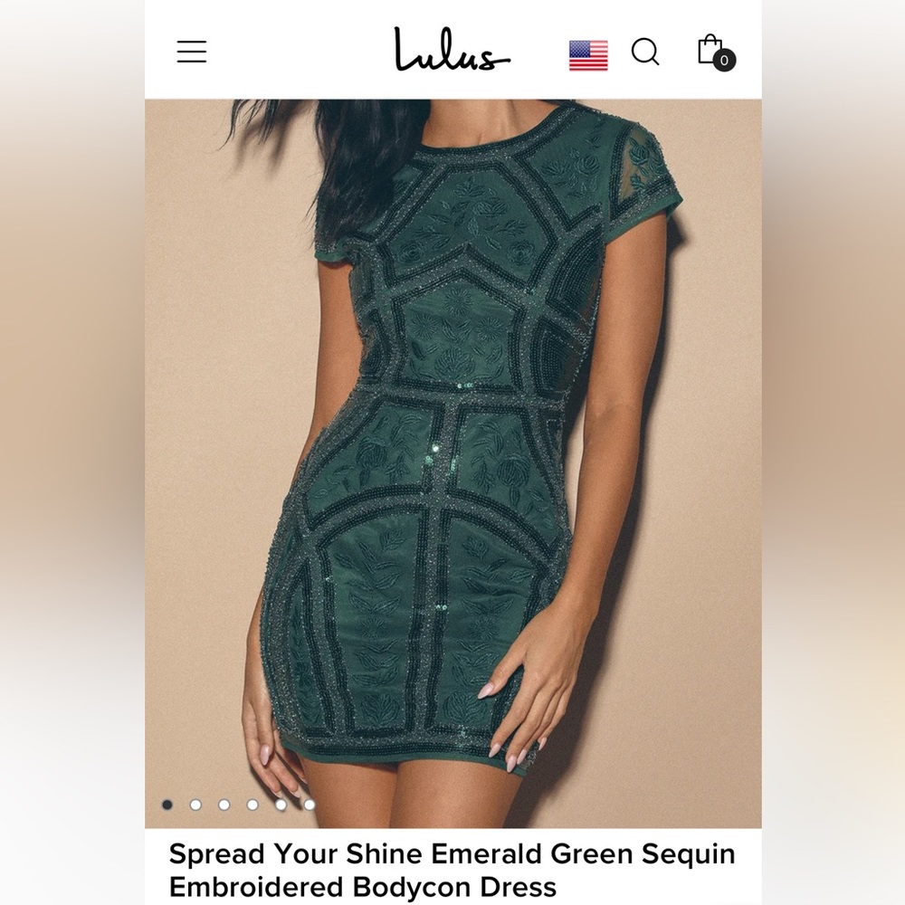 Lulus Emerald Green Sequin Mini Dress